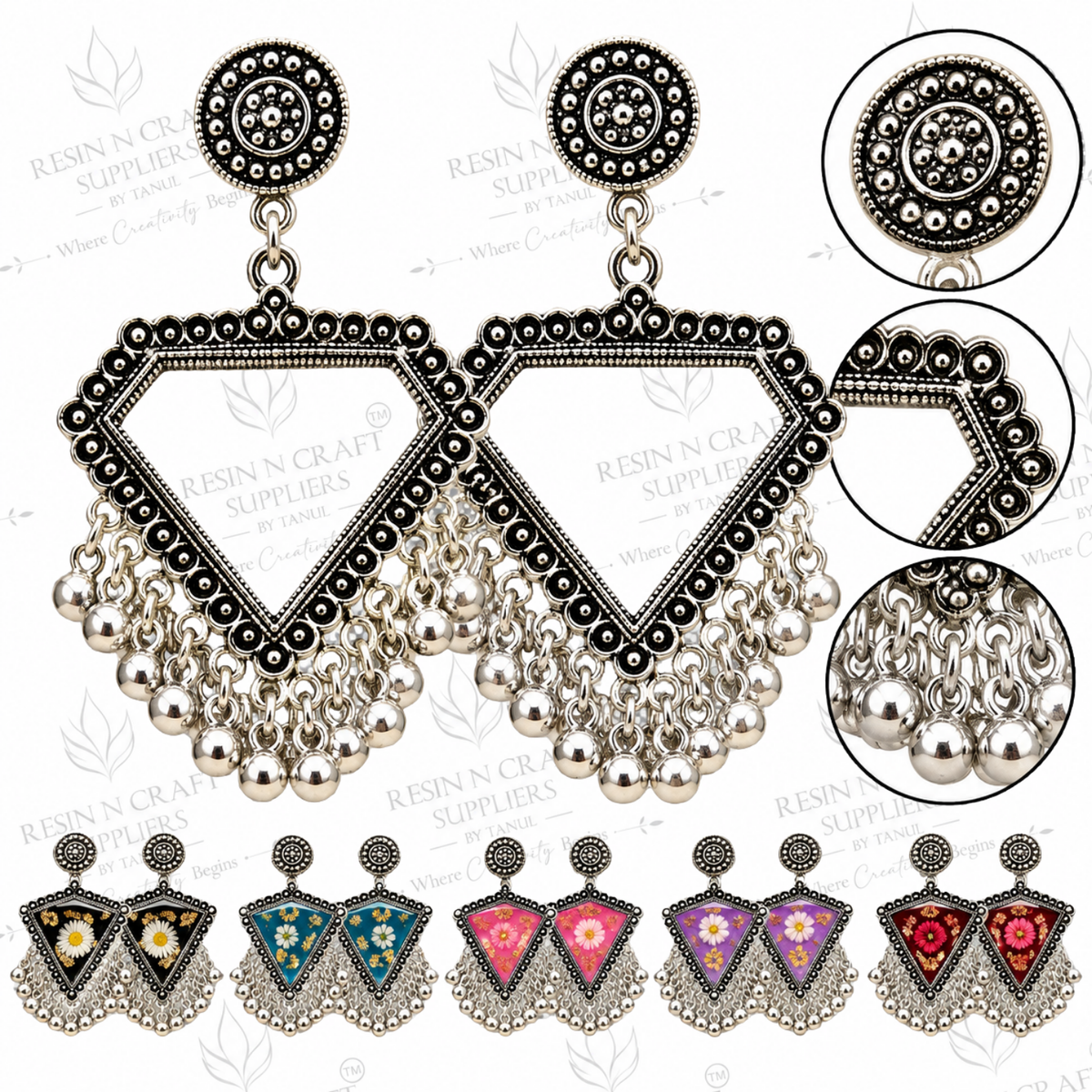 Silver Earring Bezel / Jumkha Without Beads