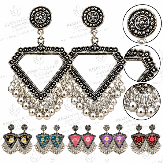 Silver Earring Bezel / Jumkha Without Beads
