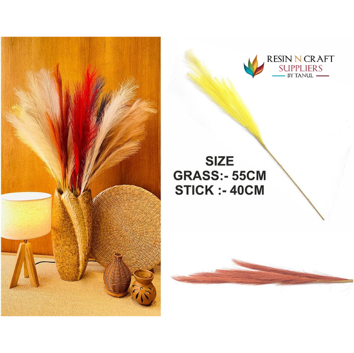 Orange Plain Pampas Grass For Hup Stand