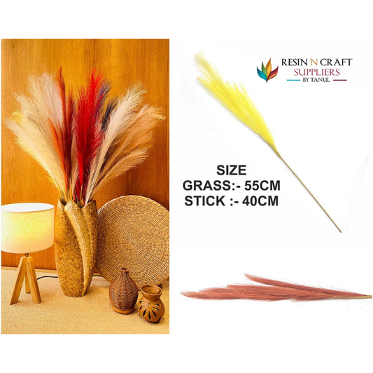 Orange Plain Pampas Grass For Hup Stand