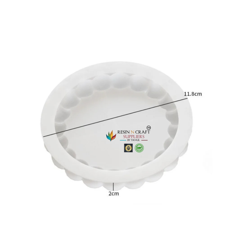Round Tray Mould With Small Round Bubble Border