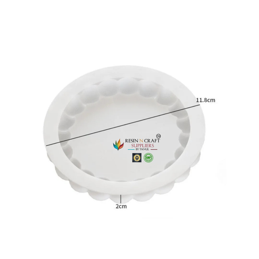 Round Tray Mould With Small Round Bubble Border
