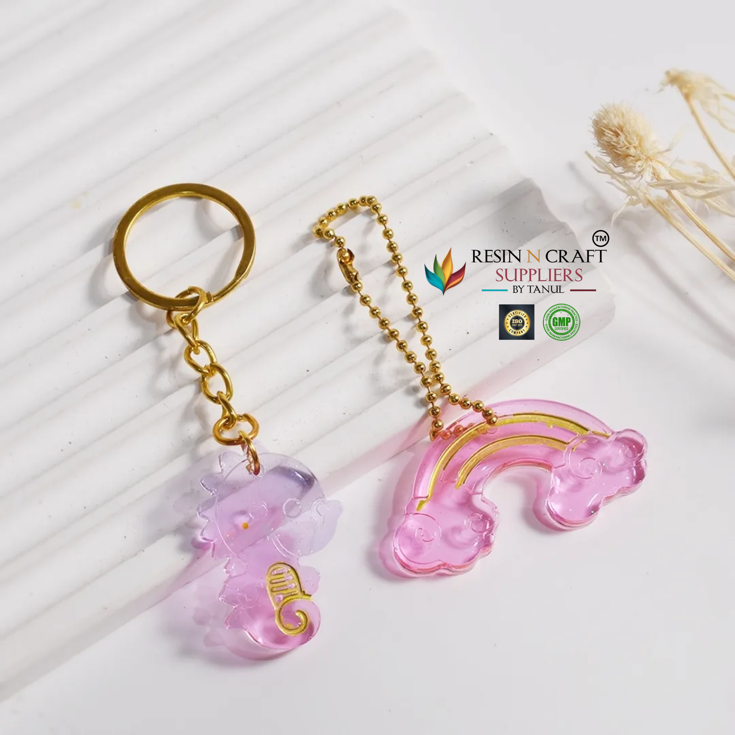 6 Cavity Rainbow & Cute Theme Keychain–Pendant Silicone Mold