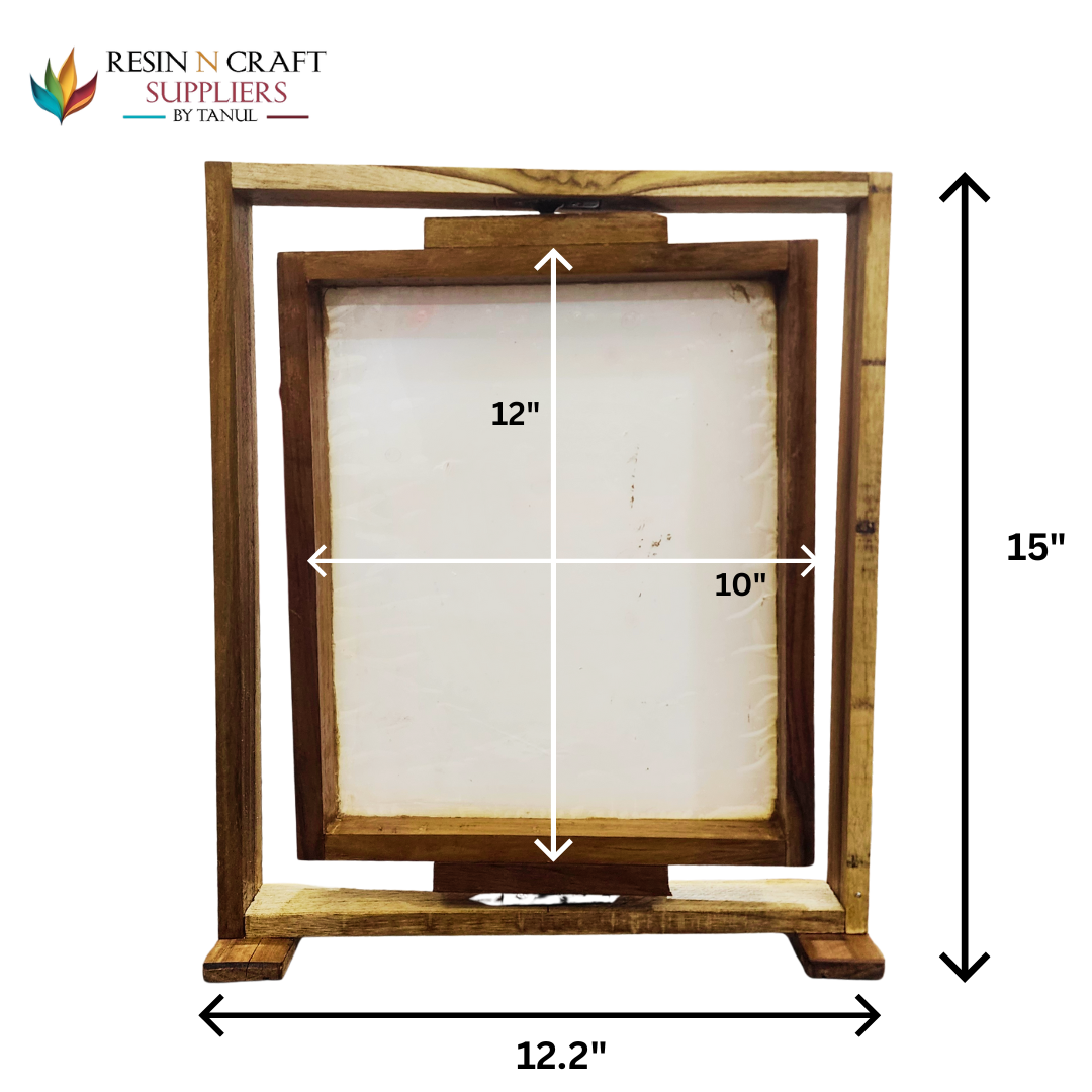 10" X 12" Revolving Acrylic Teakwood Frame (Metal Hinge for Revolving)