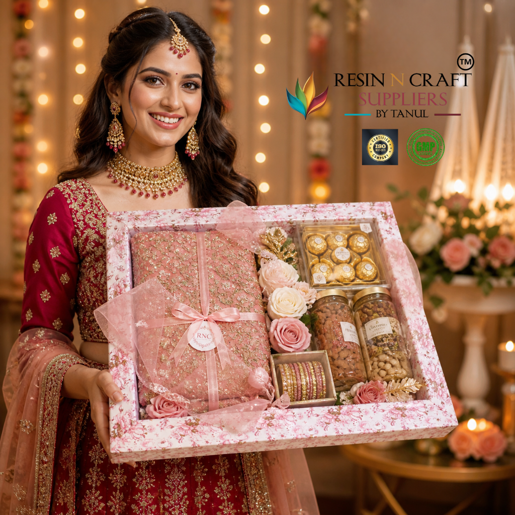 White Pink Floral Wedding / Gift Hamper Tray (14 x 18 Inch)