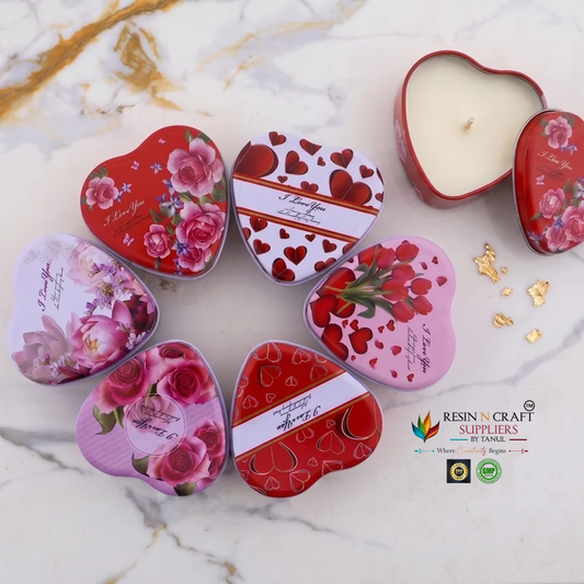 Heart Shape Love Message Tin Jar For Candle (RWX318T)