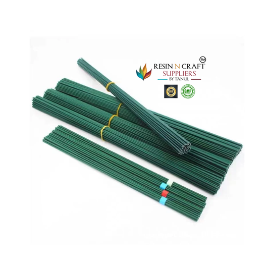 1.5mm Thin Plastic Coated Green Stem Wire 100Gram