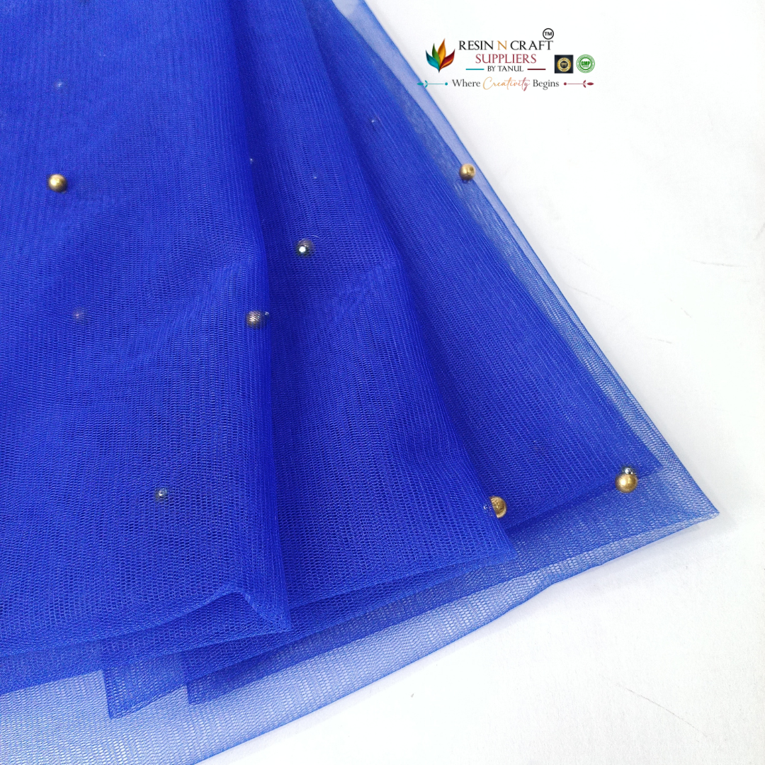 Royal Blue Premium Pearl Decorative Net Fabric Roll 5 Meter (PN-03)