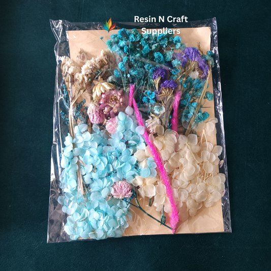 Dry Flower Card Packing (Blues and Teals Theme) (CP004)