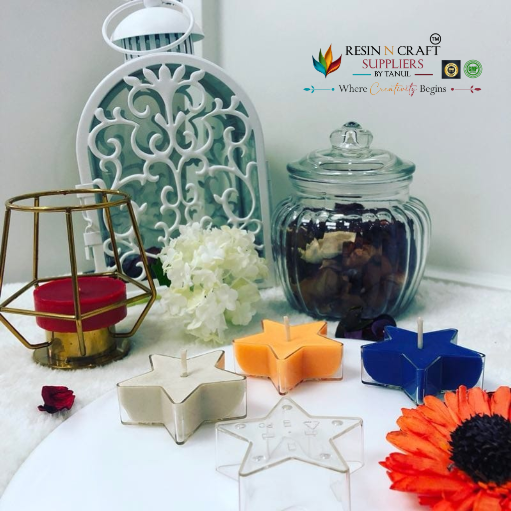 Star Shape Polycarbonate Tealight Cup | Transparent Reusable Tealight Candle Cup for DIY Candle Making, Soy Wax & Decorative Candles