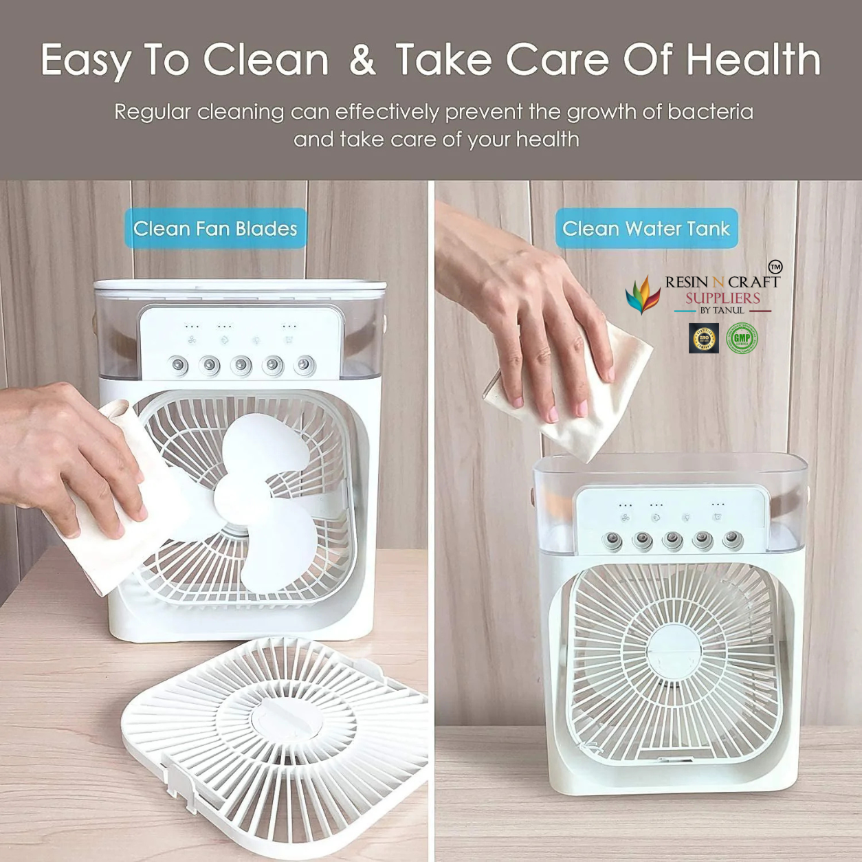 Portable air cooler fan with 7-color light – personal ac fan 8 INCH