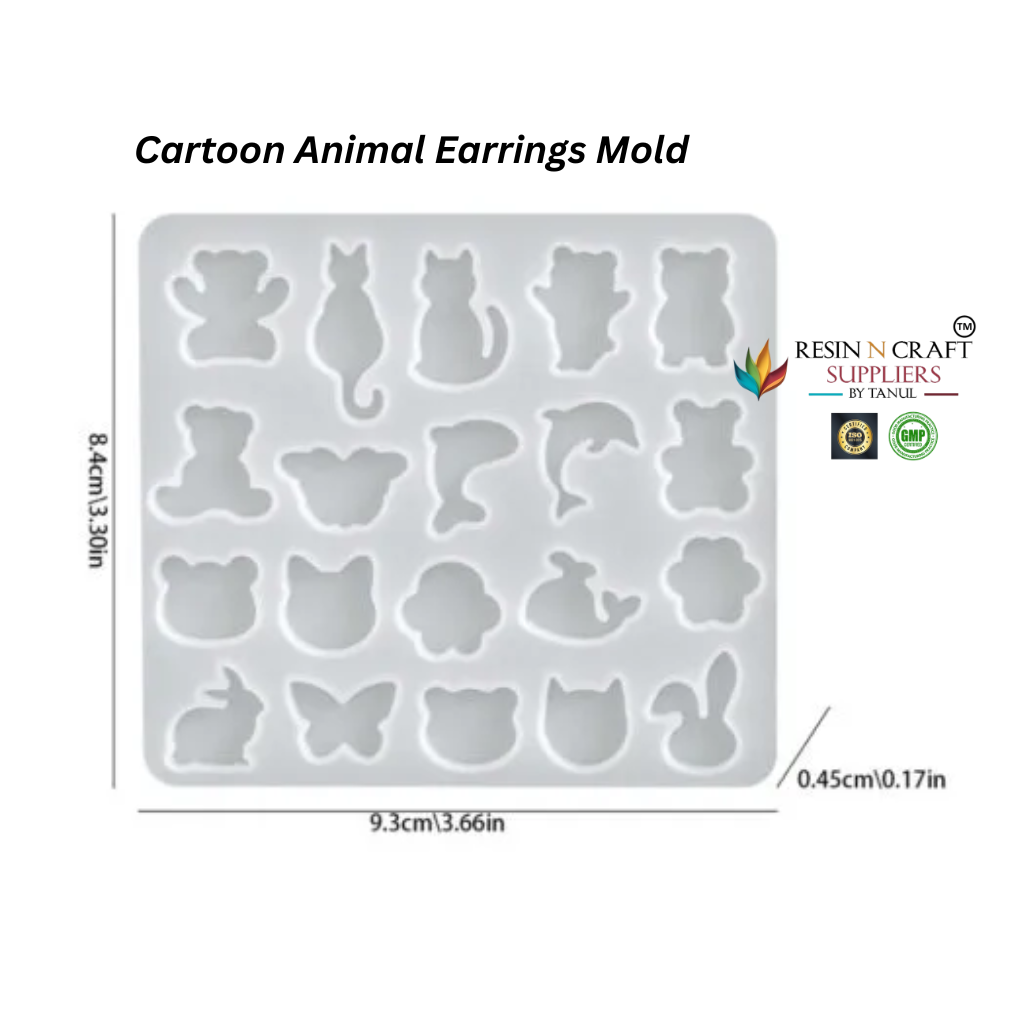 Cartoon Animal Earrings Mold – Silicone Resin Jewelry Mold RDI-RRM-0417M