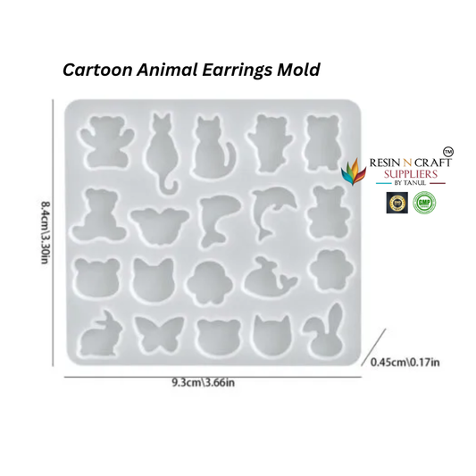 Cartoon Animal Earrings Mold – Silicone Resin Jewelry Mold RDI-RRM-0417M