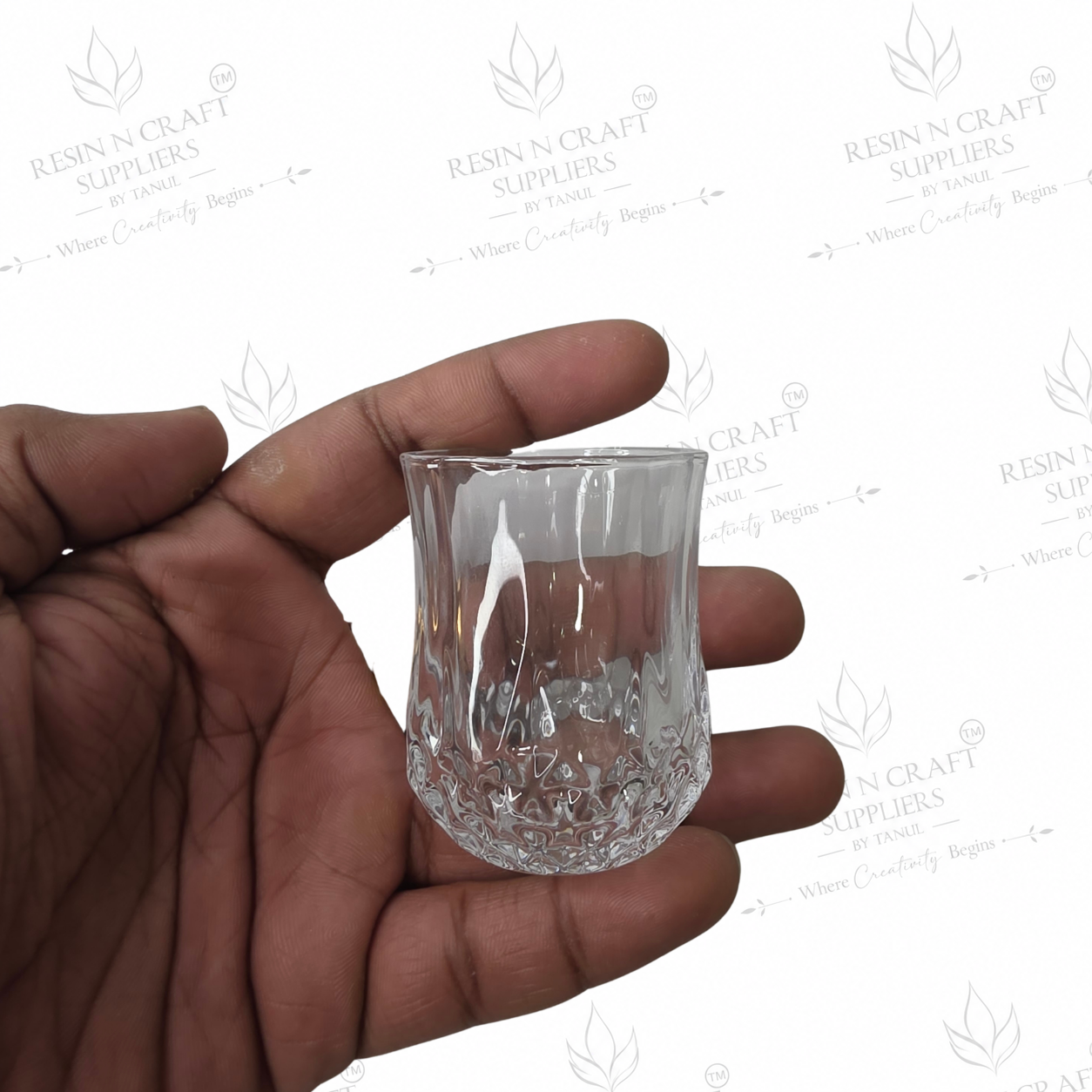Crystal Diamond Cut Glass Candle Jar | 2.2 Inch Decorative Glass Candle Vessel for Wine & Smoothie Candles, Hampers, Resin Décor & Gifting