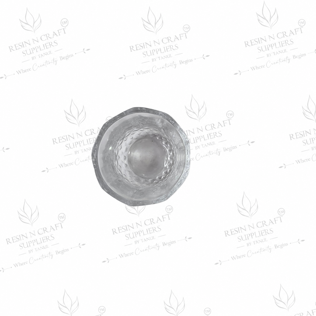 Crystal Diamond Cut Glass Candle Jar | 2.2 Inch Decorative Glass Candle Vessel for Wine & Smoothie Candles, Hampers, Resin Décor & Gifting