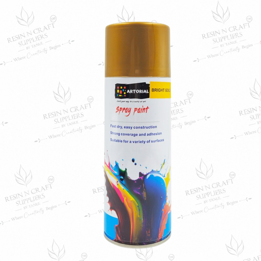 Artorial Bright Gold Spray Paint 450ml | Metallic Gold Paint for MDF, Craft & Decoration
