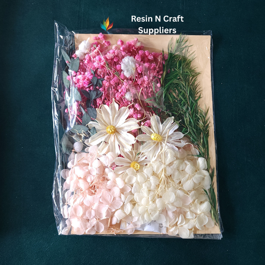 Dry Flower Card Packing (Pink & White Theme) (CP005)