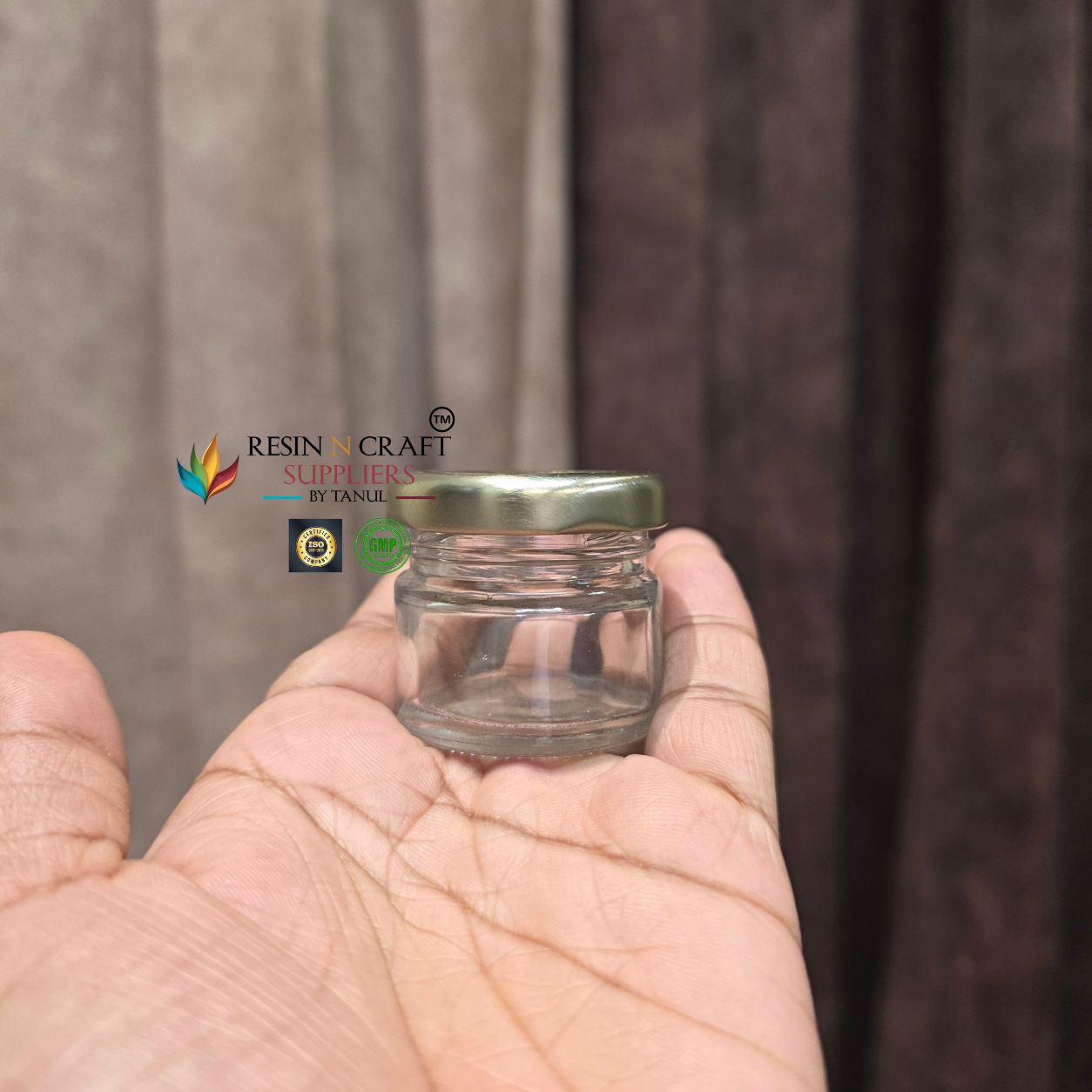 30 ML Clear Storage Candle / Hamper Glass Jar with Gold Lid – RJ02