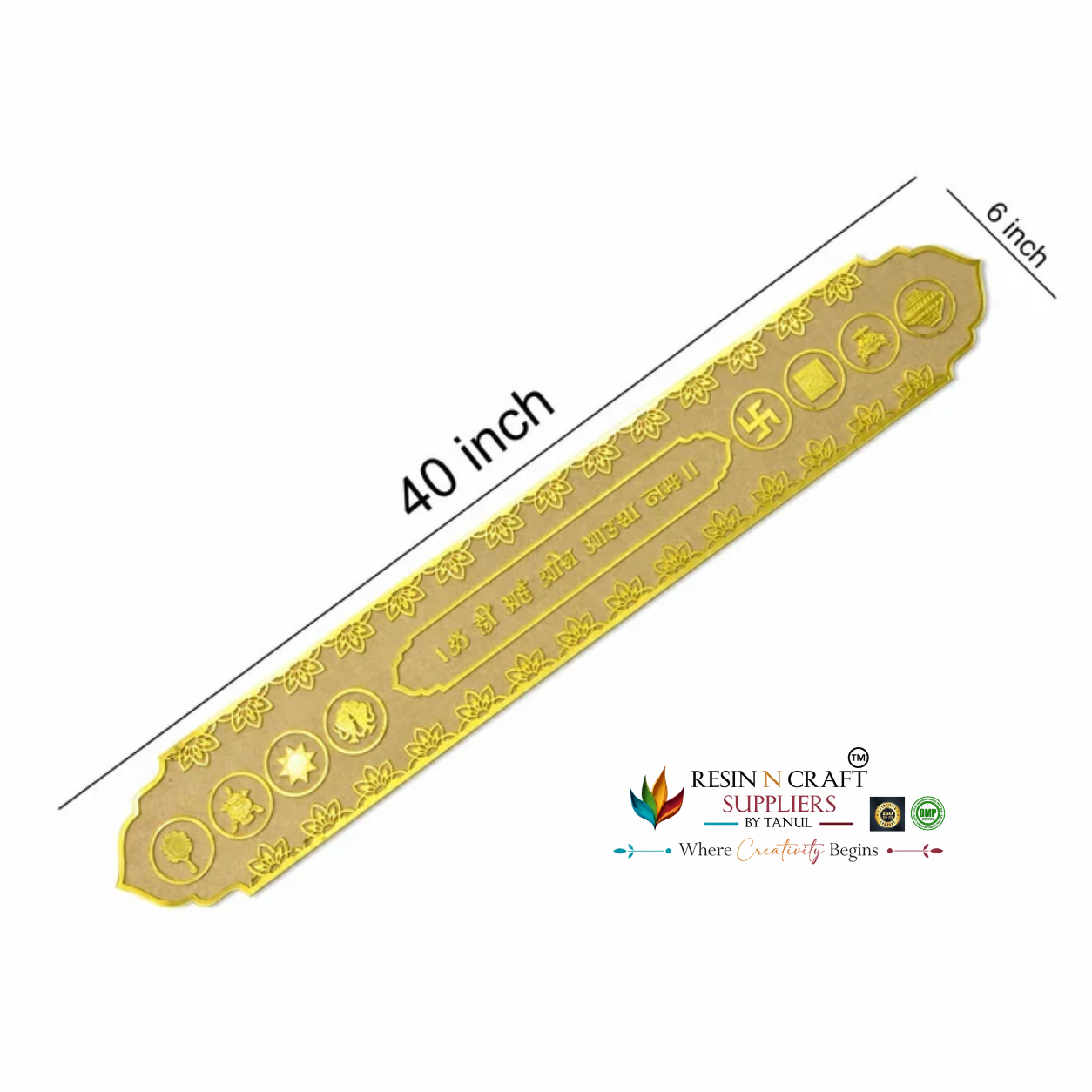 Ashtamangala Toran 40 x 6 Inch | Premium MDF & Acrylic Jain Toran | Pooja, Temple & Door Decoration – RBT002D