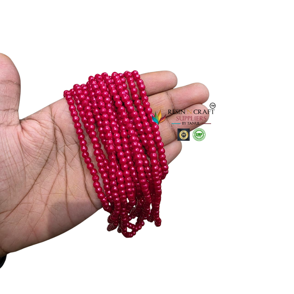 Maroon Red Pearl Beads Mala / Maroon Moti Mala Beads / Pearl Beads Craft Mala