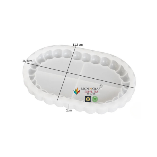 Oval Tray Mould With Round Bubble Border