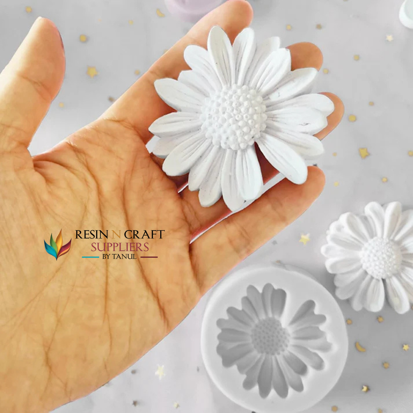 Yellow Daisy Flower Mold For Candle (RWCM246)