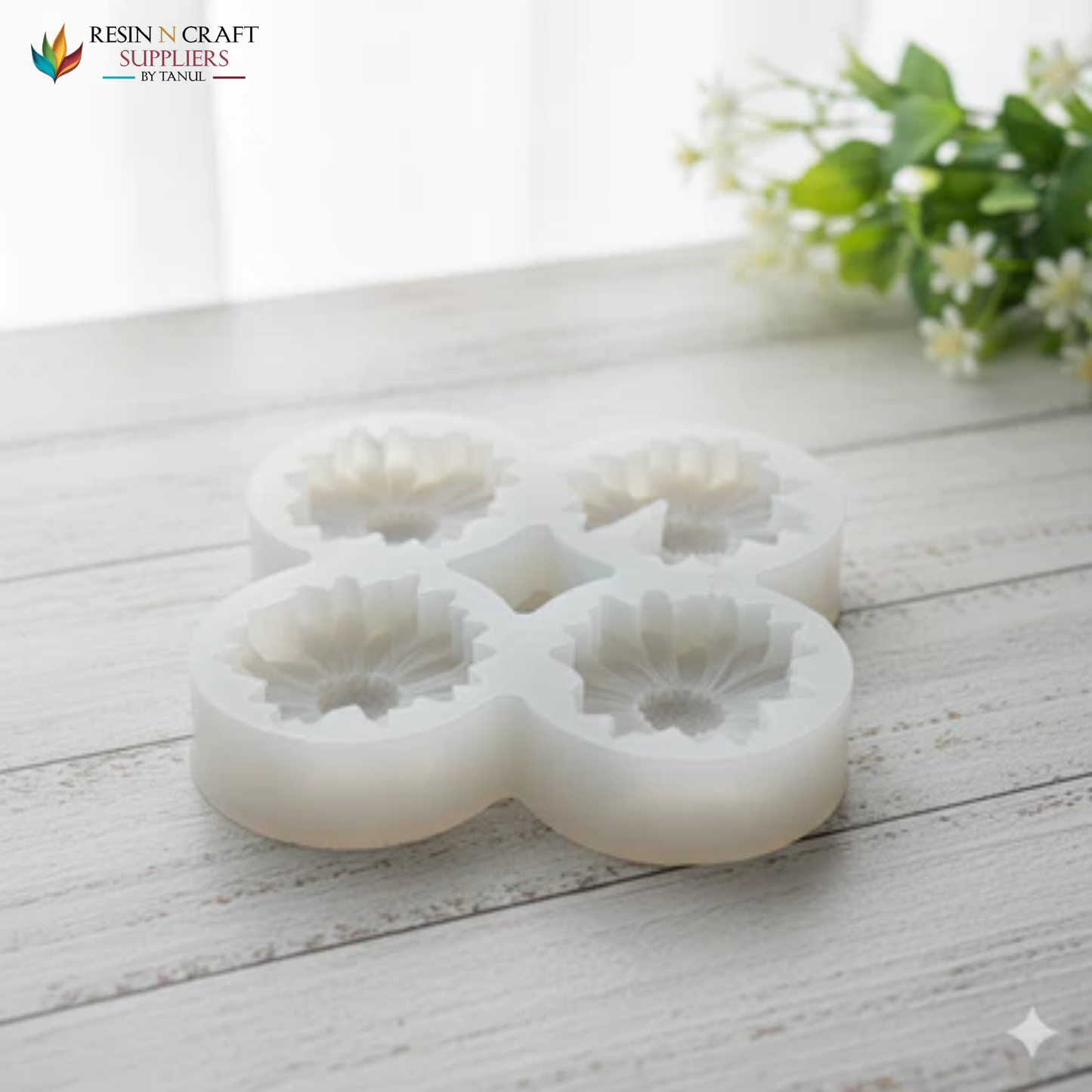 RWCM739 4 Cavity Yellow Daisy Mold (For Candle)