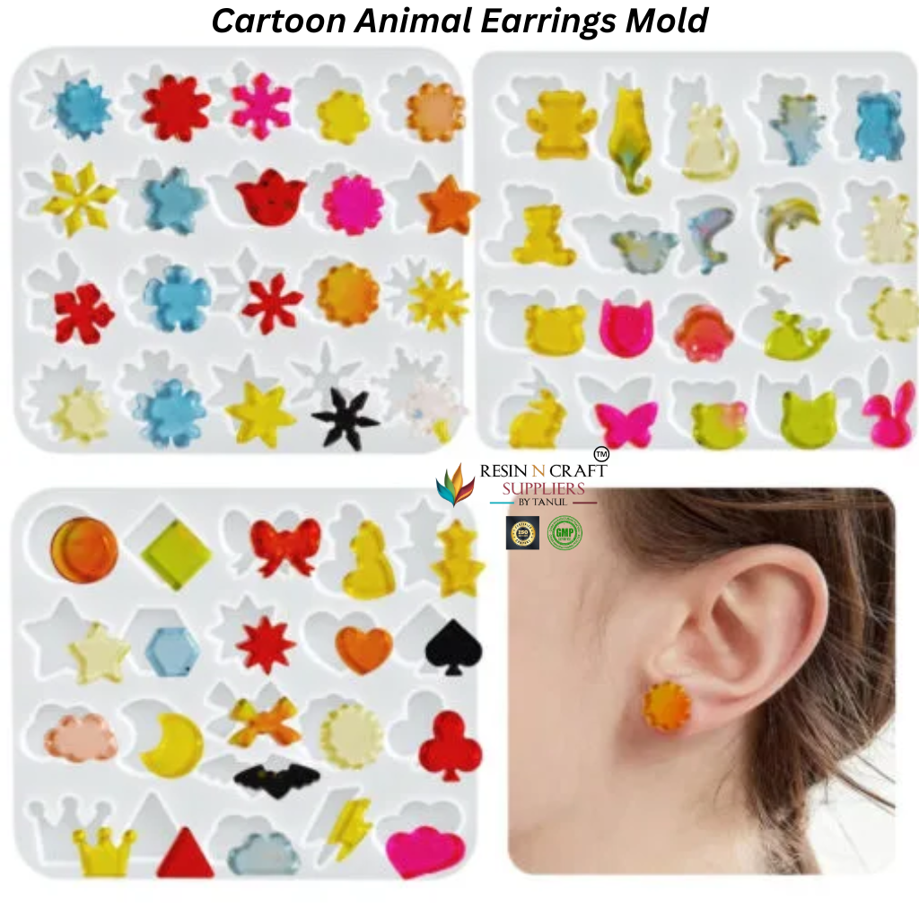 Cartoon Animal Earrings Mold – Silicone Resin Jewelry Mold RDI-RRM-0417M