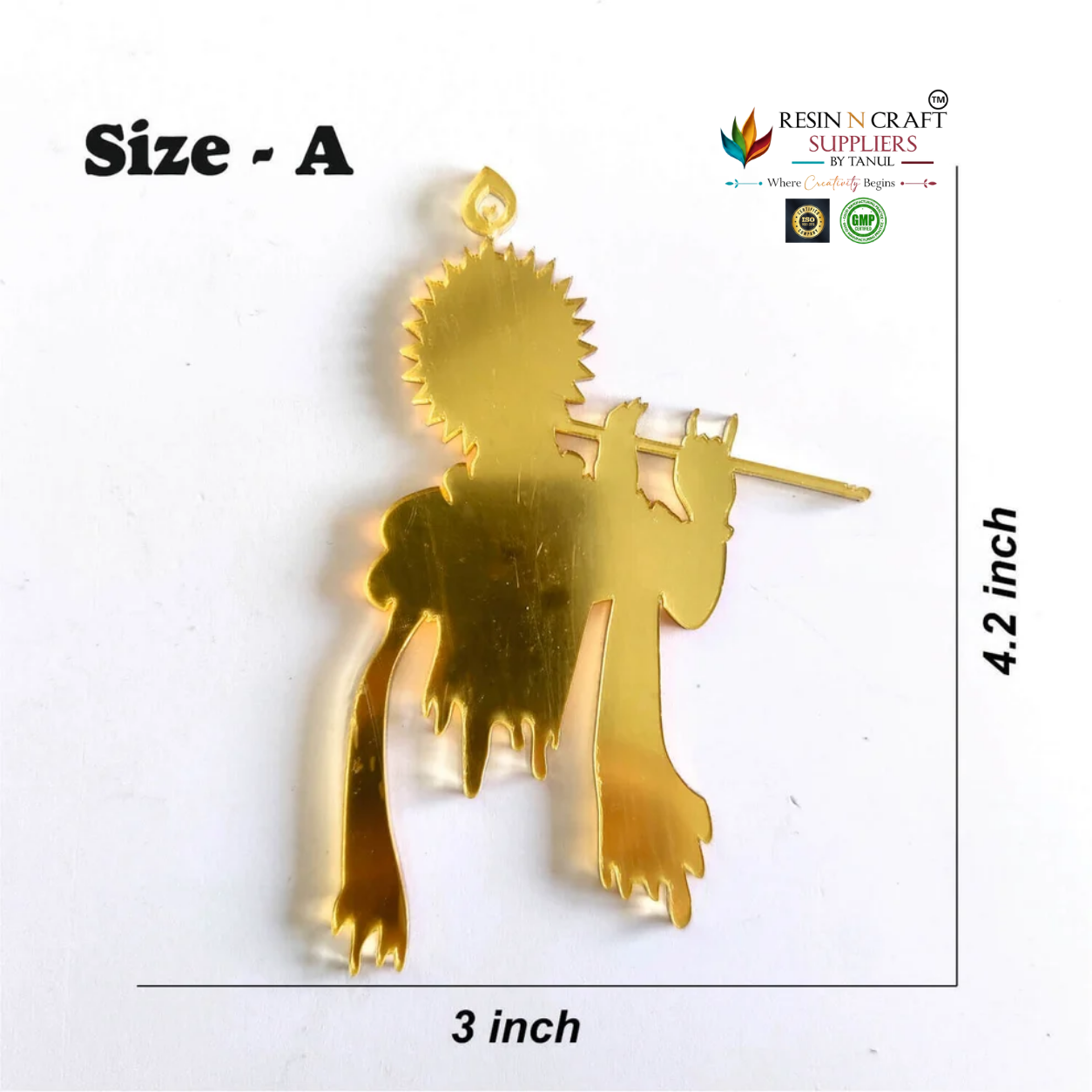 Krishna Gold Acrylic Cutout – Divine & Elegant Spiritual Décor