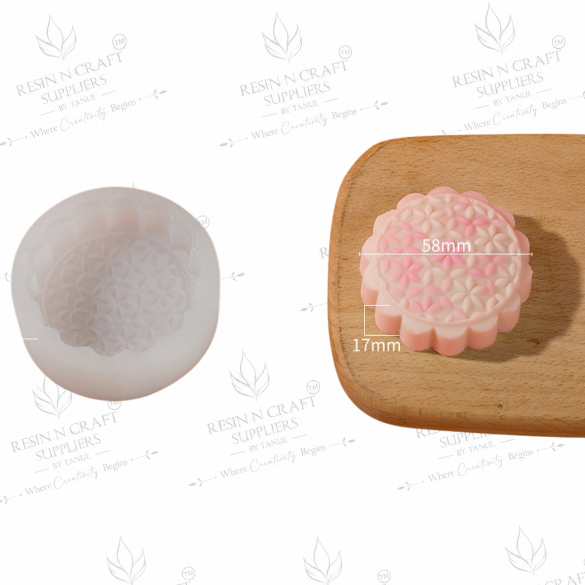 3D Floral Pattern Silicone Resin Mould YB107 | Flower Design Mould
