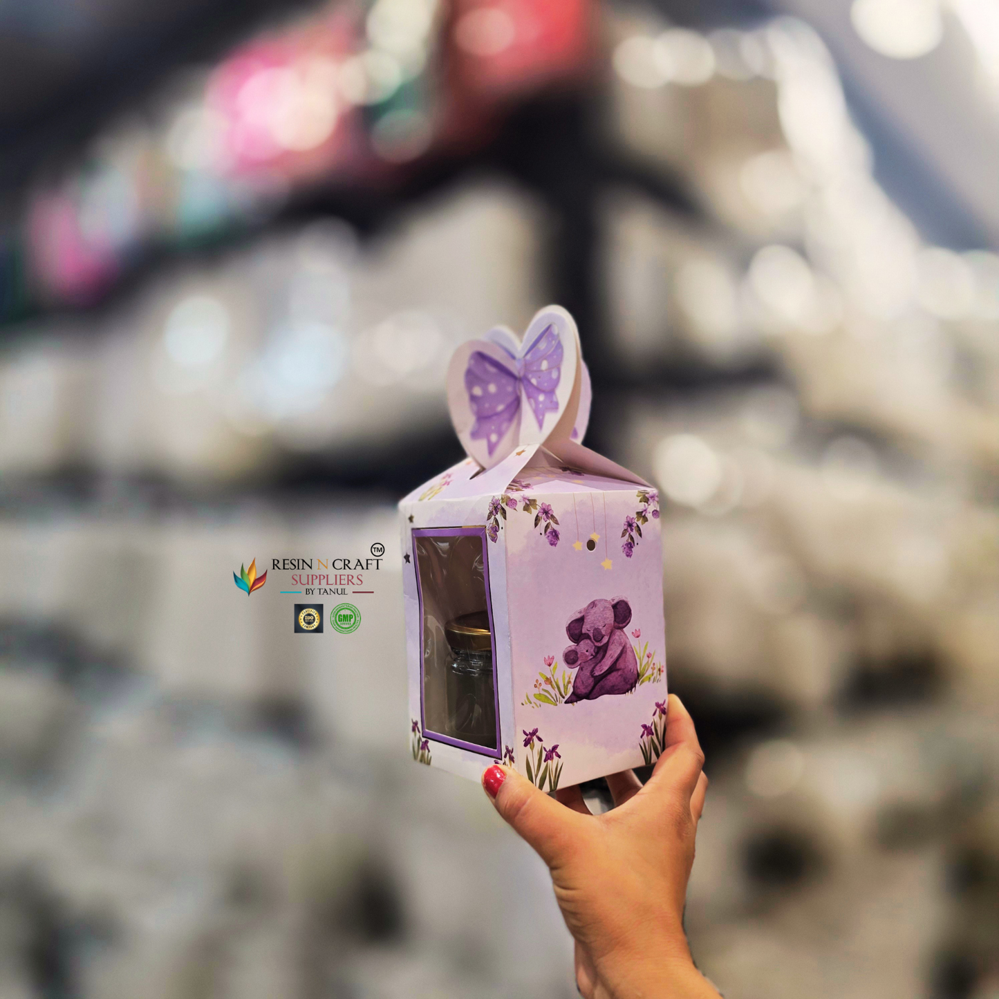 Premium Butterfly Window Card Paper Gift Hamper Box with Handle