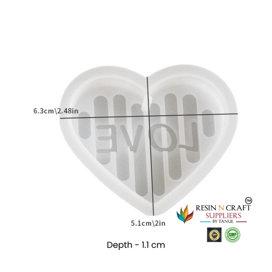 Heart Shaped Pendant Mold with Love Letters (RRM0274)