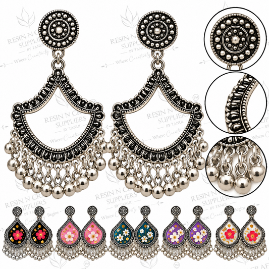 Silver Earring Bezel / Jumkha Without Beads