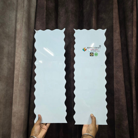 2 Part Bandwar Base For Resin Art – White Acrylic Base (15" x 40")