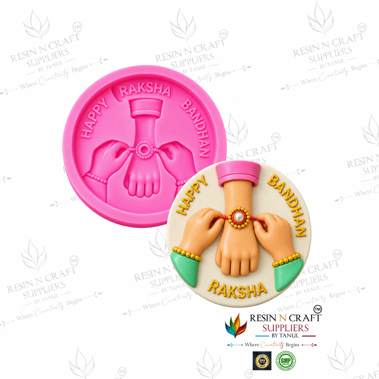 3D Raksha Bandhan Rakhi Hands Silicone Mould | Happy Raksha Bandhan Mould for Terra Art, Candle & Resin