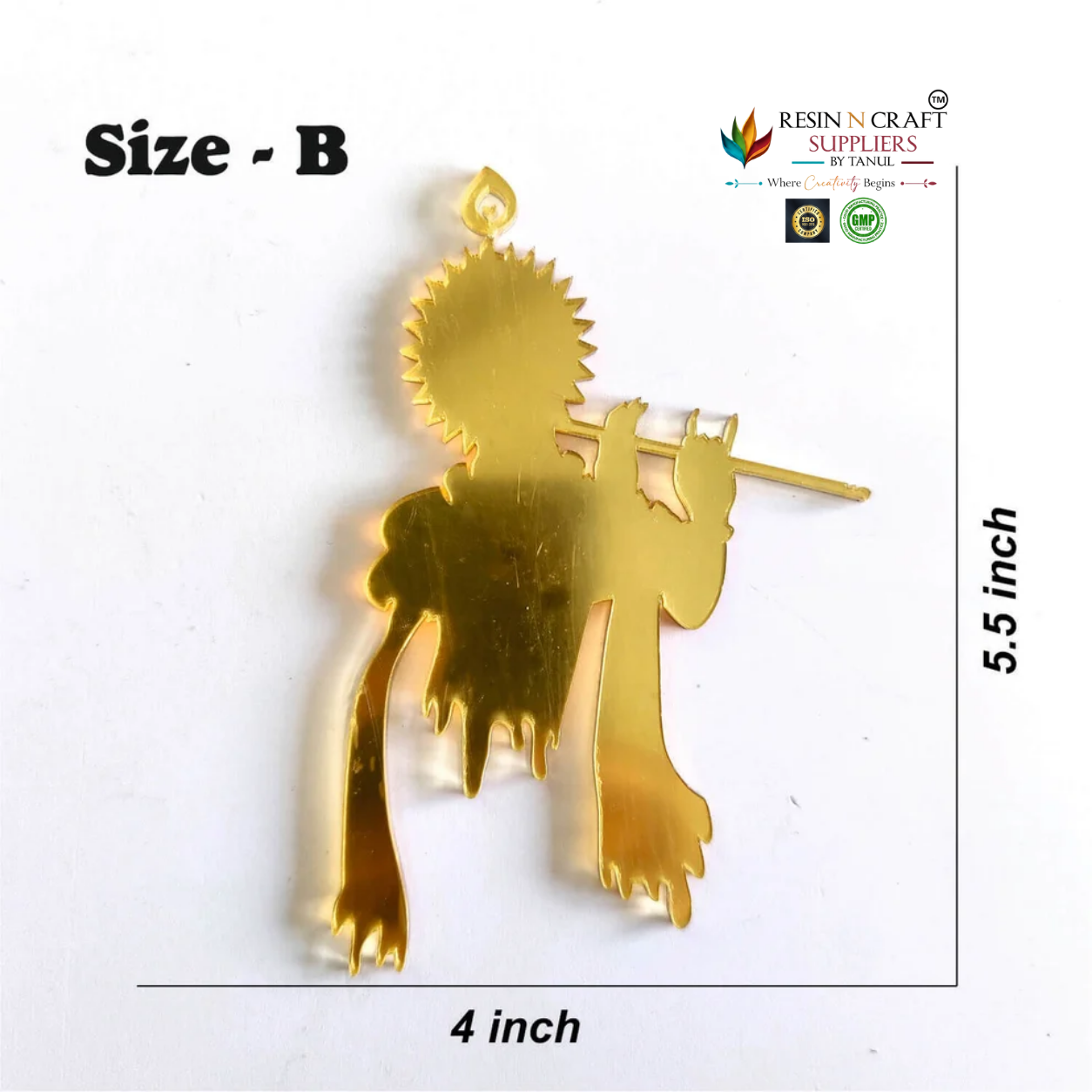 Krishna Gold Acrylic Cutout – Divine & Elegant Spiritual Décor