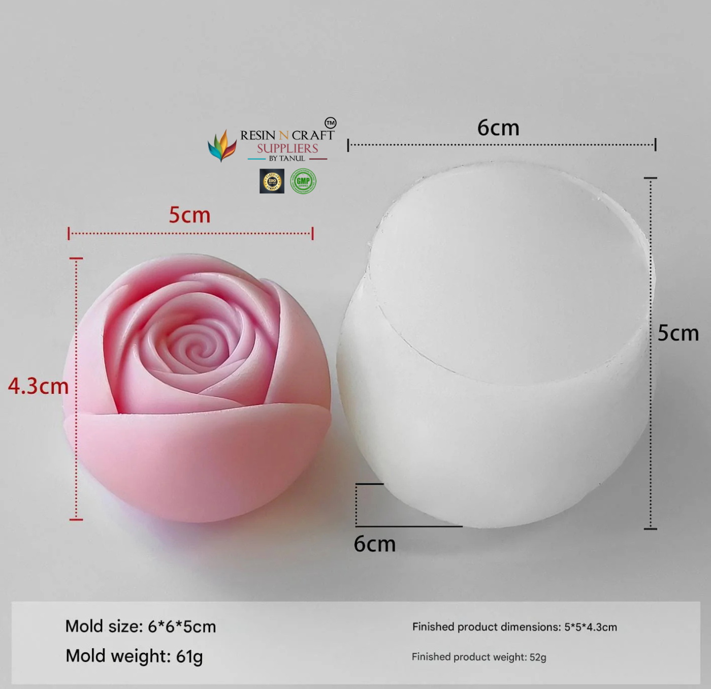3D Rose Flower Candle Handmade Mould (RHM0152M)