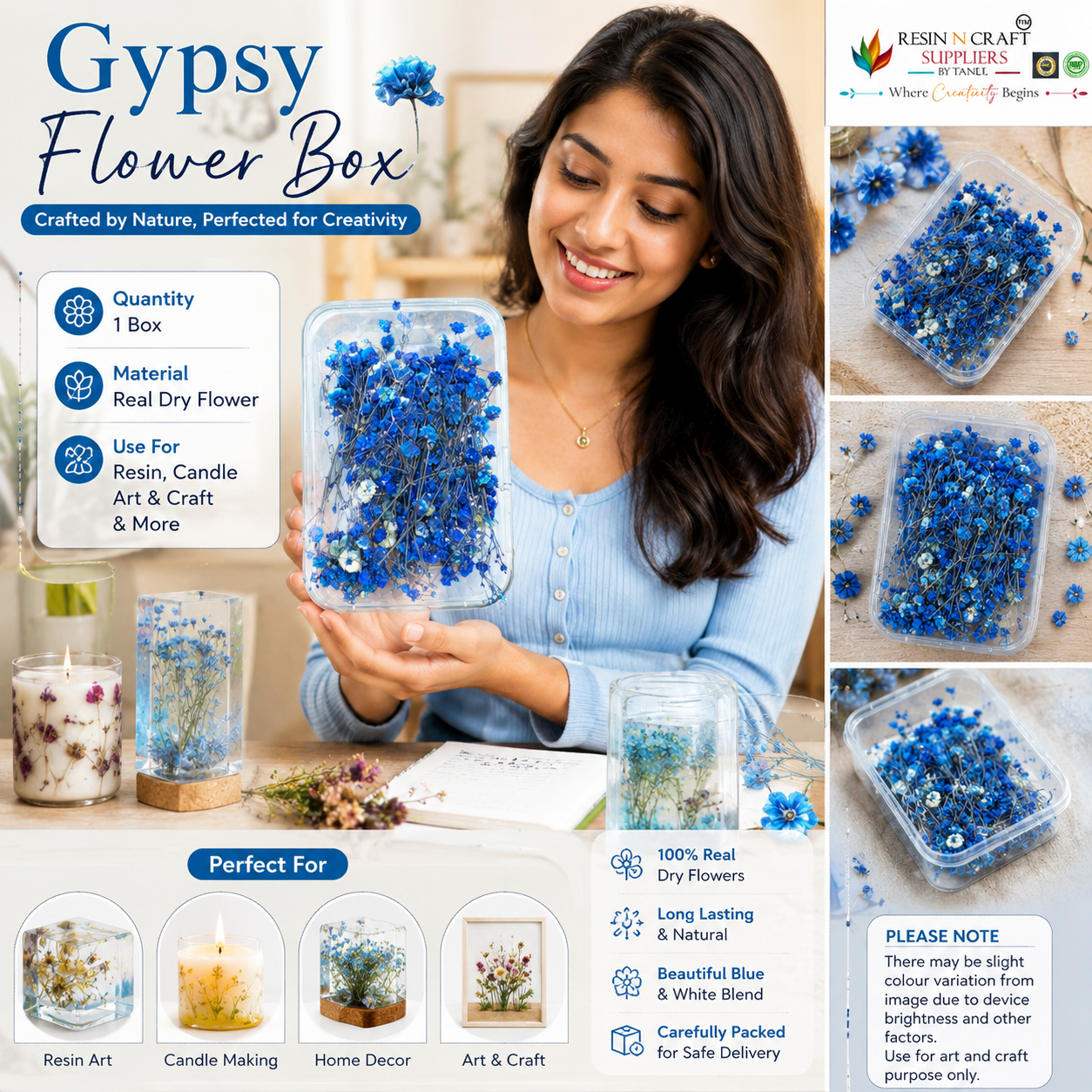 Gypsy Flower Box Purple (Blue Shade) Color