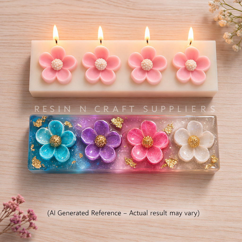 4 Cavity Mini Daisy Flower Silicone Mold (RHBR39-09M)