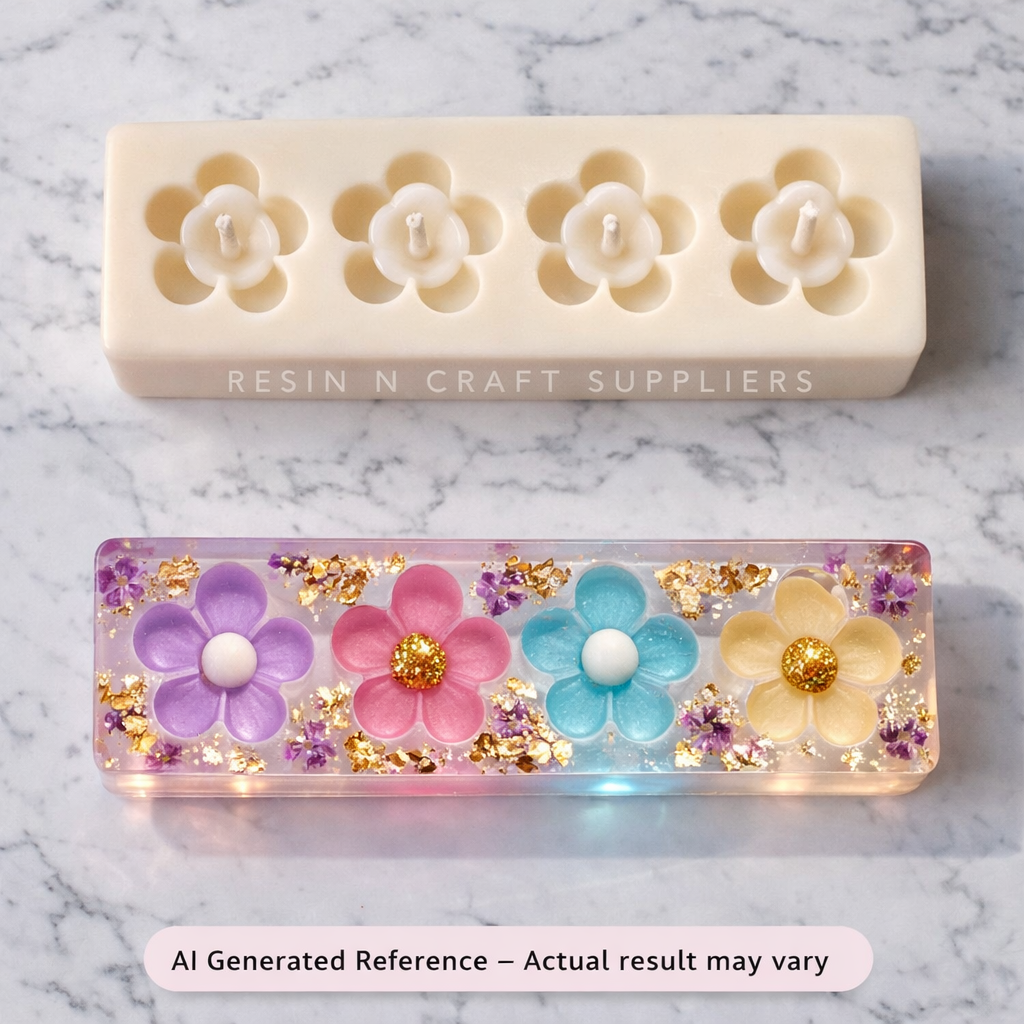 4 Cavity Classic Flower Silicone Mold (RHBR39-10M)