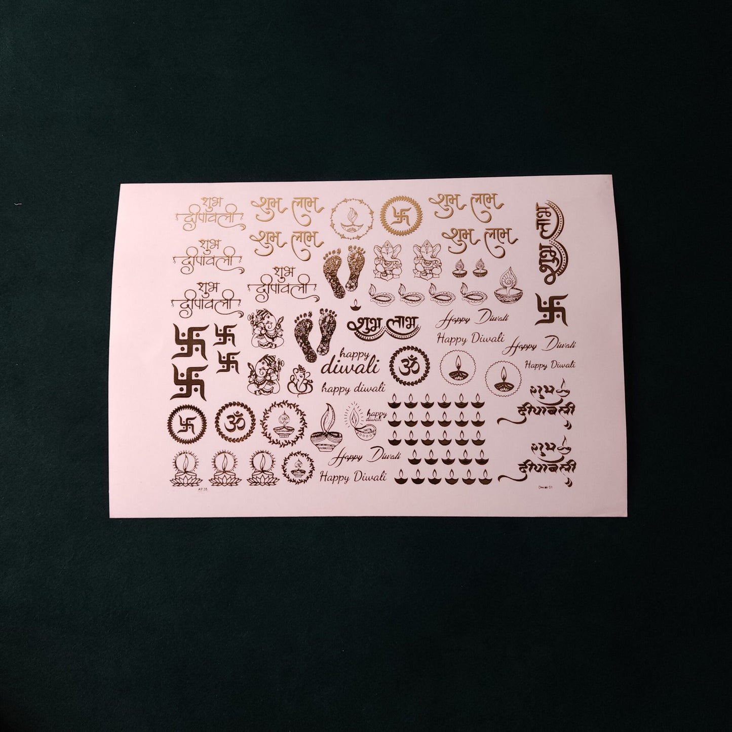 A5 Diwali Embossed Sticker Sheet