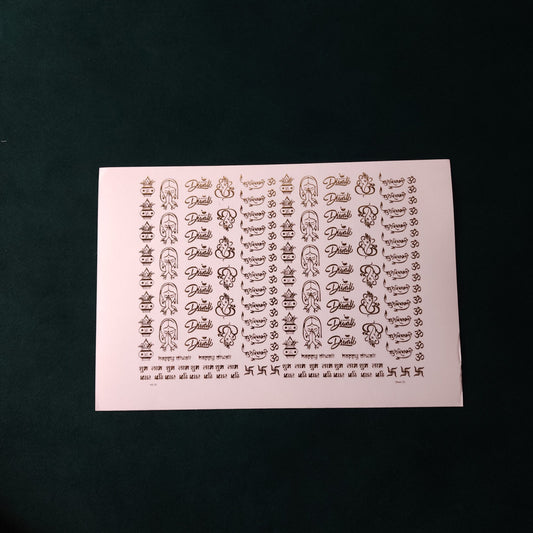 A5 Diwali Embossed Sticker Sheet