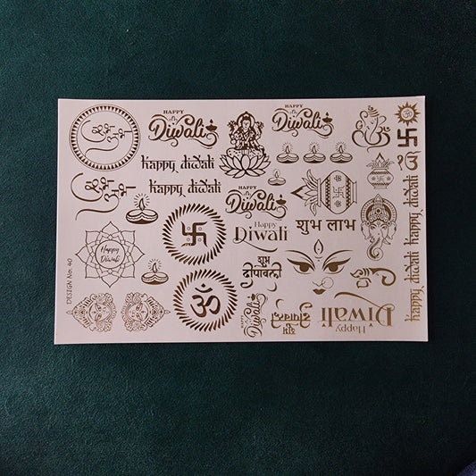 A5 Diwali Embossed Sticker Sheet