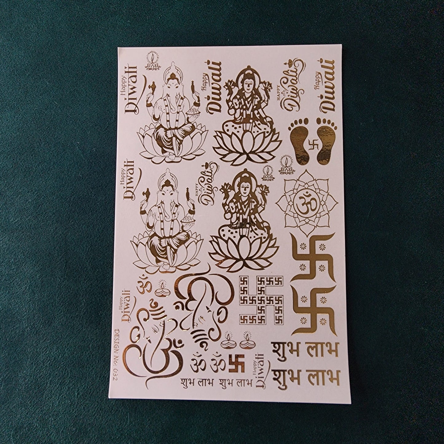 A5 Diwali Embossed Sticker Sheet