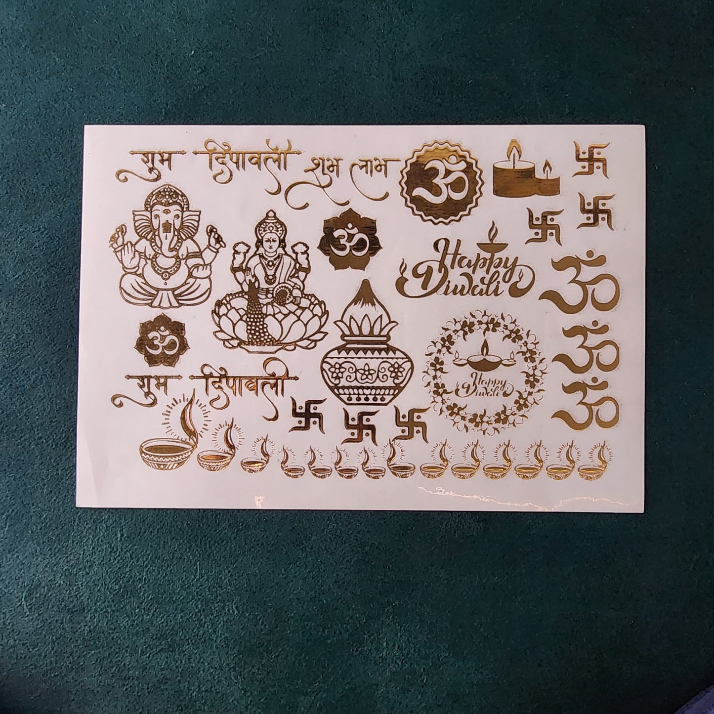 A5 Diwali Embossed Sticker Sheet