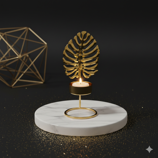 Modern Tropical Leaf T-light Holder (Metal)