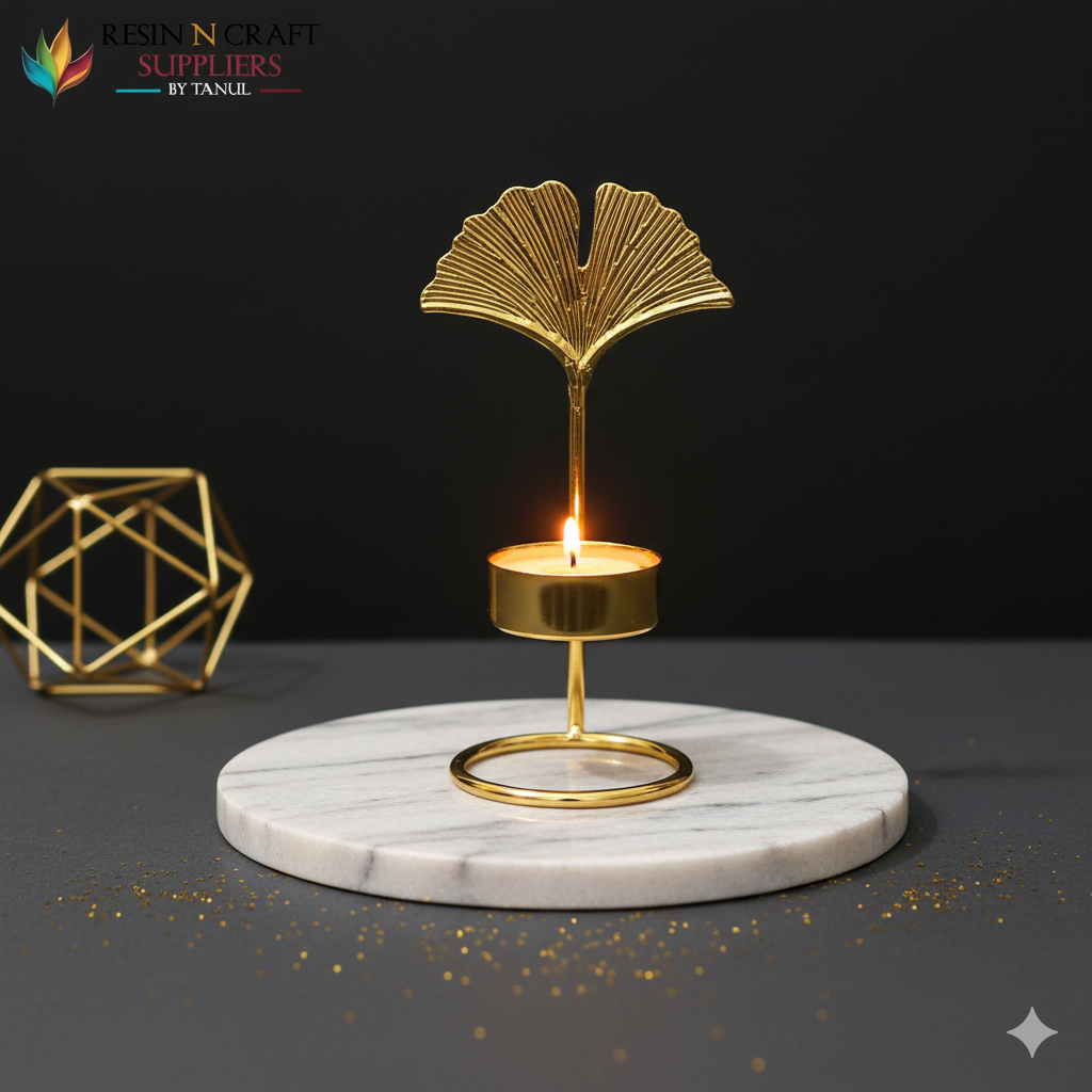 Timeless Ginkgo T-light Stand Holder (Metal)