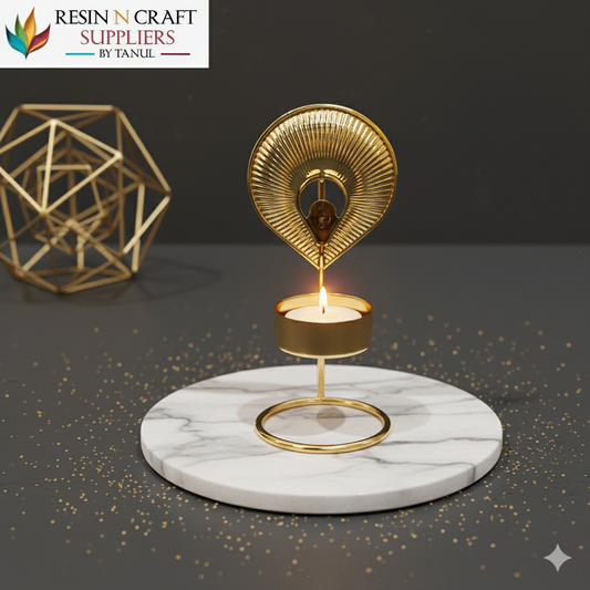 Gilded Scallop T-light Holder (Metal)