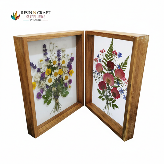 09"X12" Door Floating Acrylic Frames In Teakwood 3.5 cm Deep