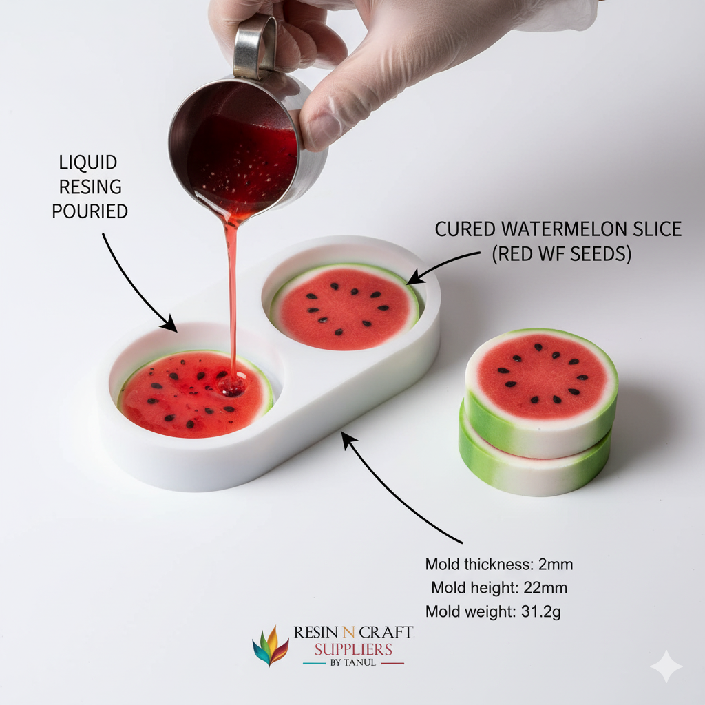 2 Cavity Watermelon Slice Soap & Candle Mould